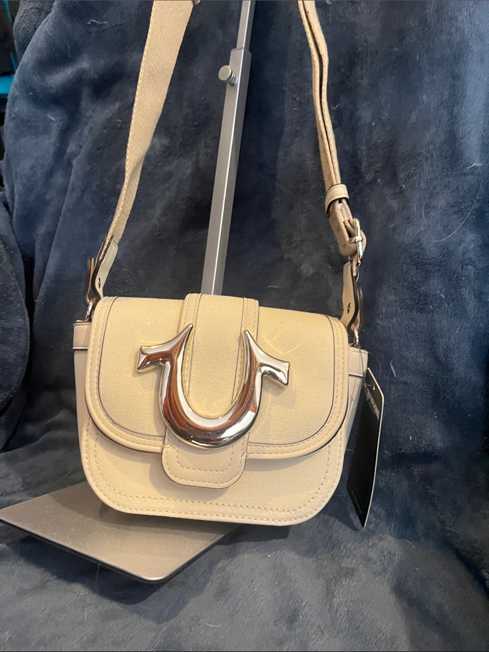 True Religion Cream Crossbody with Silver Horseshoe Hardware - Picture 1 of 1